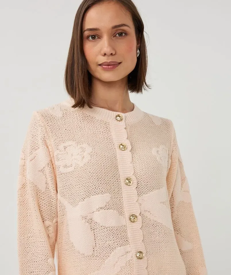 Esqualo Dames Cardigan: Belini kleur, met mouwen ( ESQ.325 )