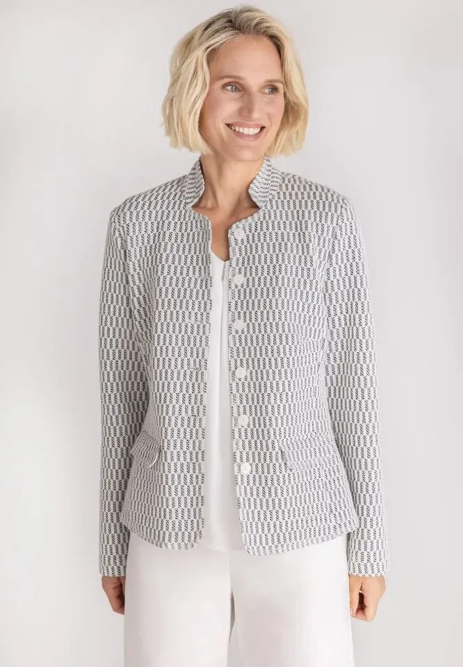 Frank Walder Blazer: Zwart / wit, met knopen ( WAL.100 )