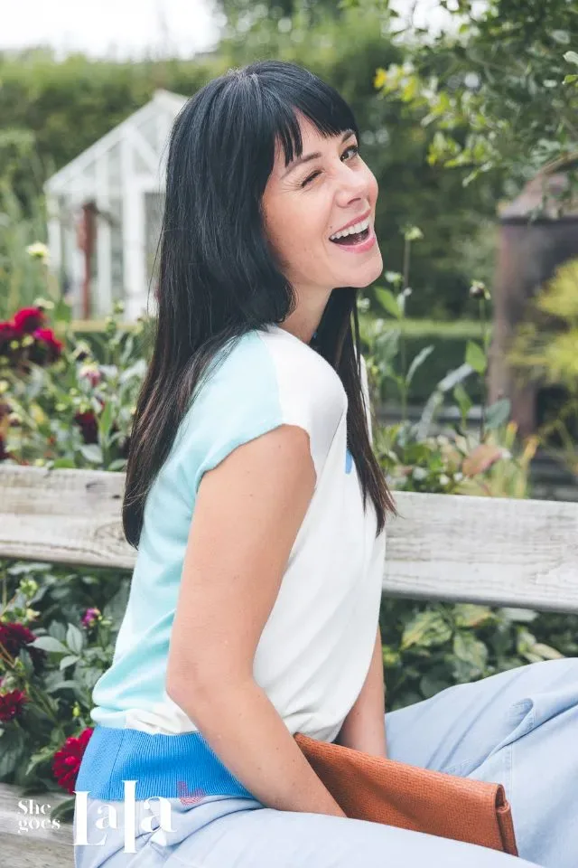 She goes lala shirt, gebreid, Blauw ( SHE.29 )
