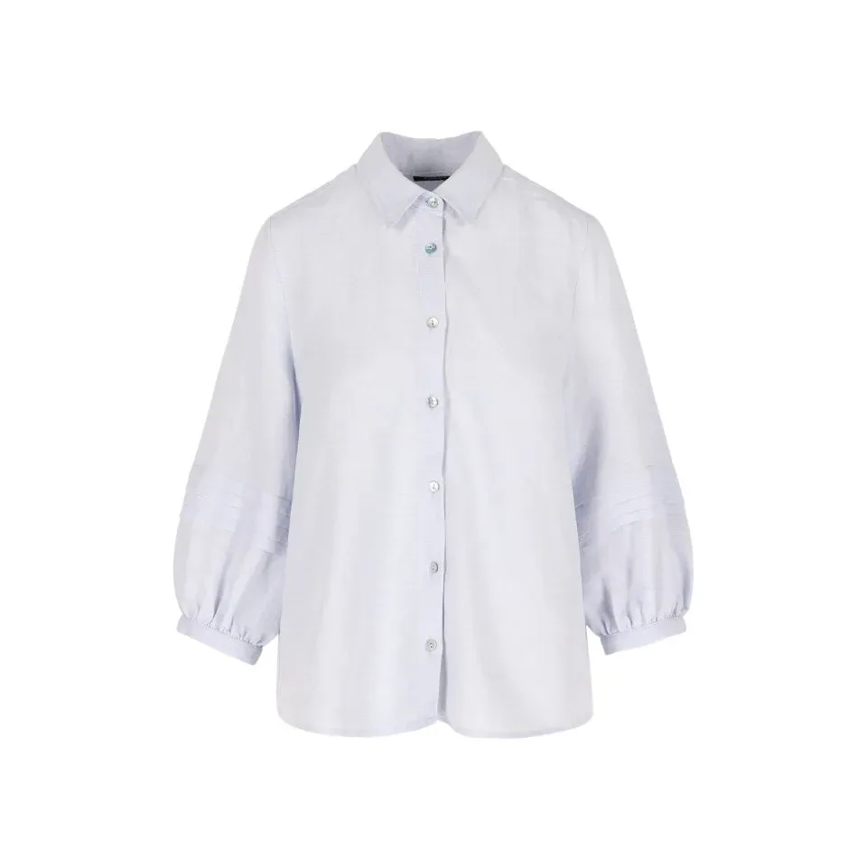 Punto One Dames bloes: Iba, Licht blauw, Linnen / viscose ( ONE.80 )