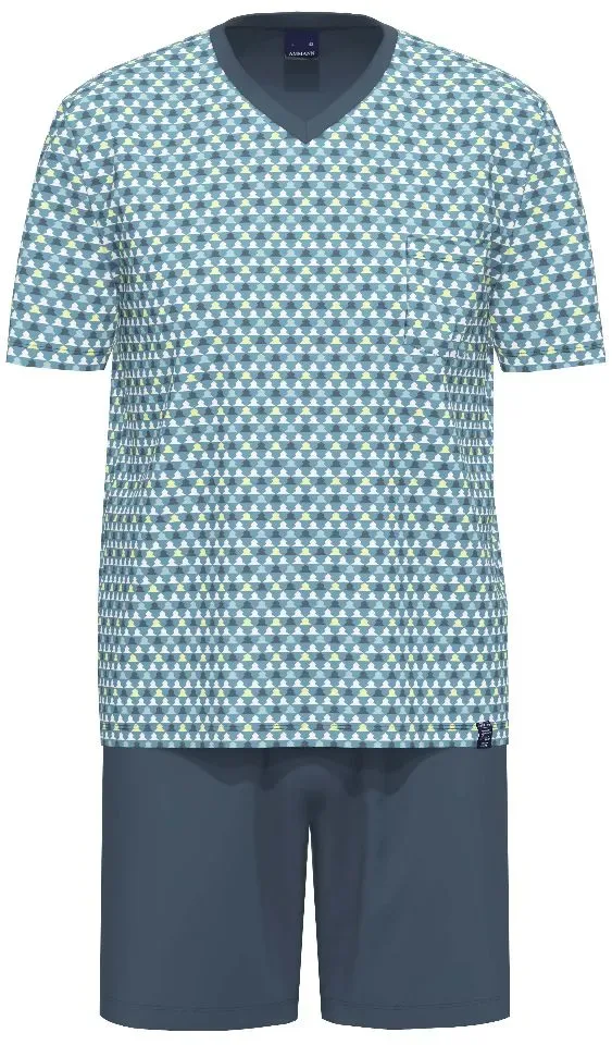 Ammann Herenpyjama: Korte mouw / short, blauw ( AMM.679 )