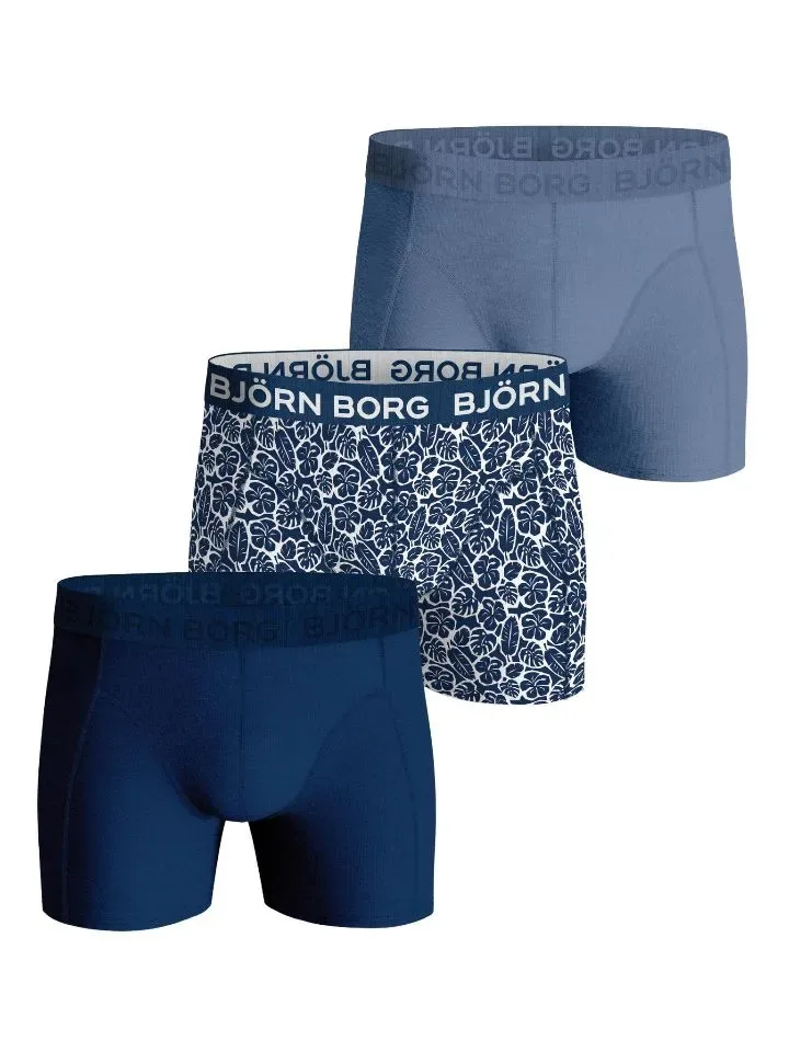 Bjorn Borg Boxer Heren: Cotton Stretch 3 pack, Blauw ( BJO.22 )