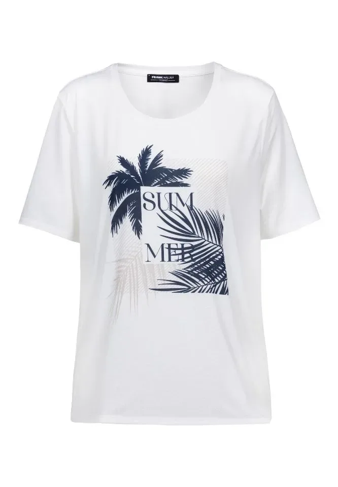 Frank Walder T-shirt: Ecru, korte mouw ( WAL.104 )
