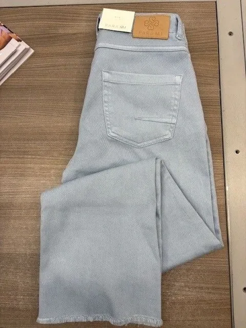 Para mi broek: Mila ( Mini Flare ) / Moraira Vintage, Ice Blue, L28 ( PARA.403 )