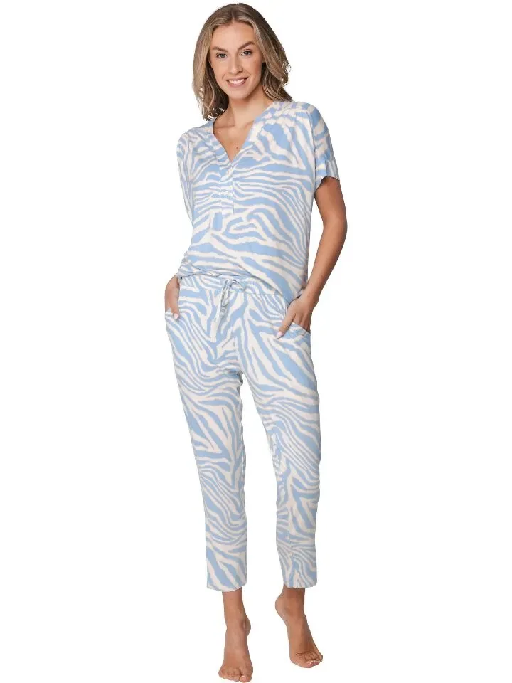 Pastunette pyjama dames: Licht Blauw, Viscose, tot maat 54 ( PAS.147 )