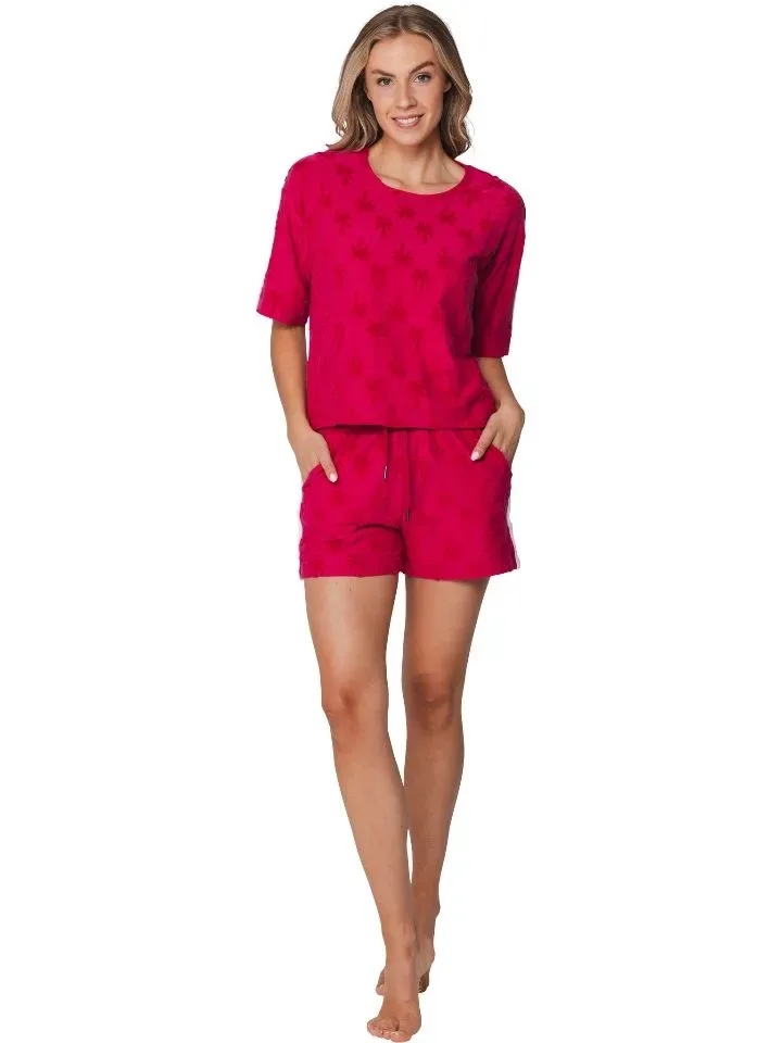 Pastunette Pyjama Dames: Dark Pink, Zomer badstof / geweven, ( PAS.150 )