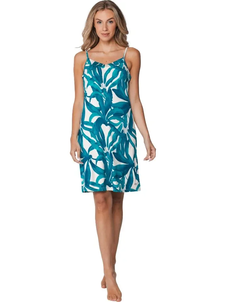 Pastunette Dames nachthemd: Bretel, Turquoise, L92 ( PAS.153 )