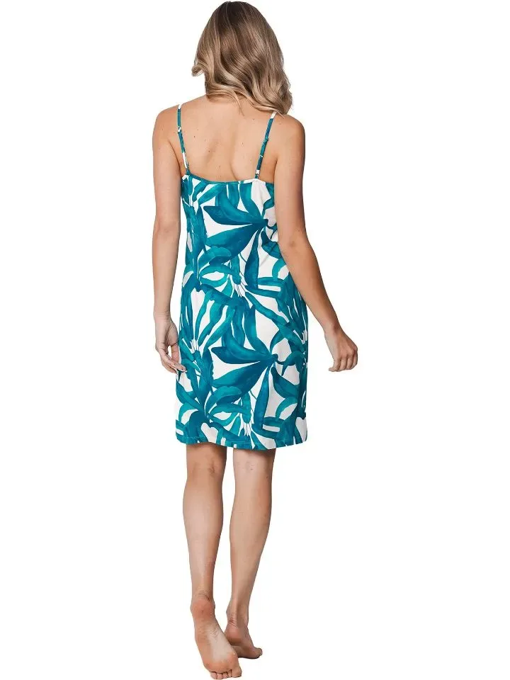 Pastunette Dames nachthemd: Bretel, Turquoise, L92 ( PAS.153 )