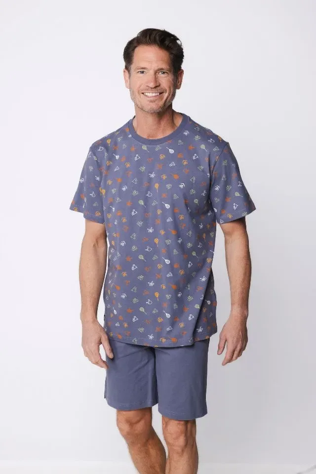 Pastunette Heren Pyjama: Grijs, All over sport ( pas.163 )
