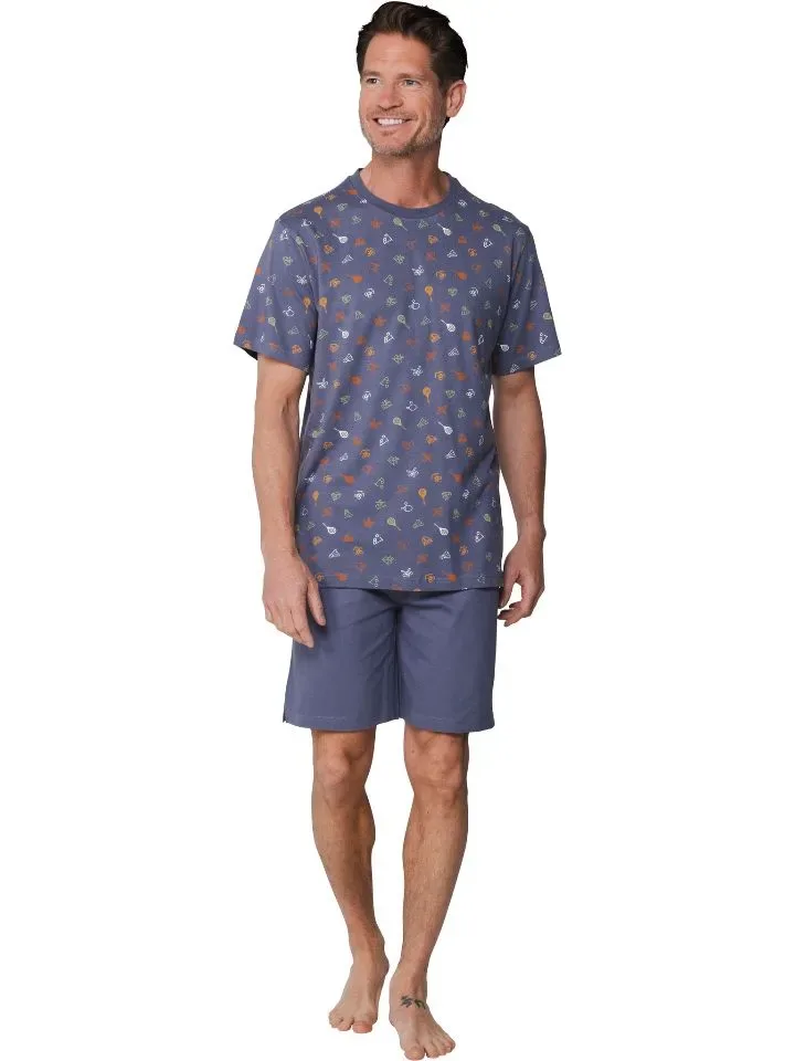 Pastunette Heren Pyjama: Grijs, All over sport ( pas.163 )