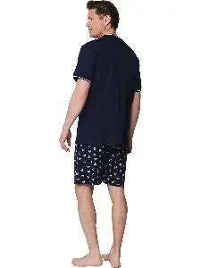 Pastunette Heren Pyjama: Blauw, Fiets motief ( pas.166)