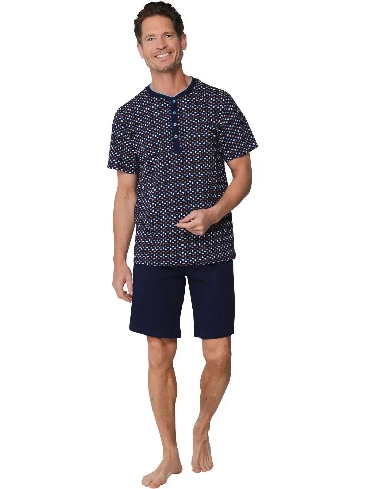 Pastunette Heren Pyjama: Blauw, korte mouw / short ( PAS.168 )