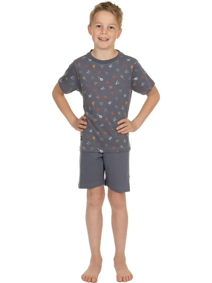 Pastunette jongens Pyjama: Grijs, korte mouw / short ( PAS.169 )