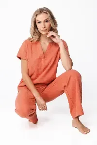 Pastunette Dames Home Wear / Pyjama: Oranje, Tetra kwaliteit ( PAS.172 )