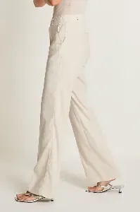 Para Mi Linnen Broek: Hannah, flowy linnen, Sand kleur ( PARA.414