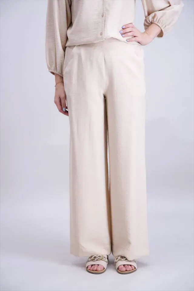 Signe Nature Zomer broek: Beige, elastiek in de lenden ( Signe.1388 )