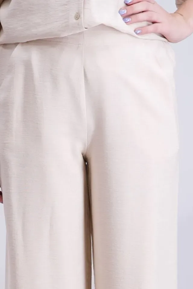 Signe Nature Zomer broek: Beige, elastiek in de lenden ( Signe.1388 )