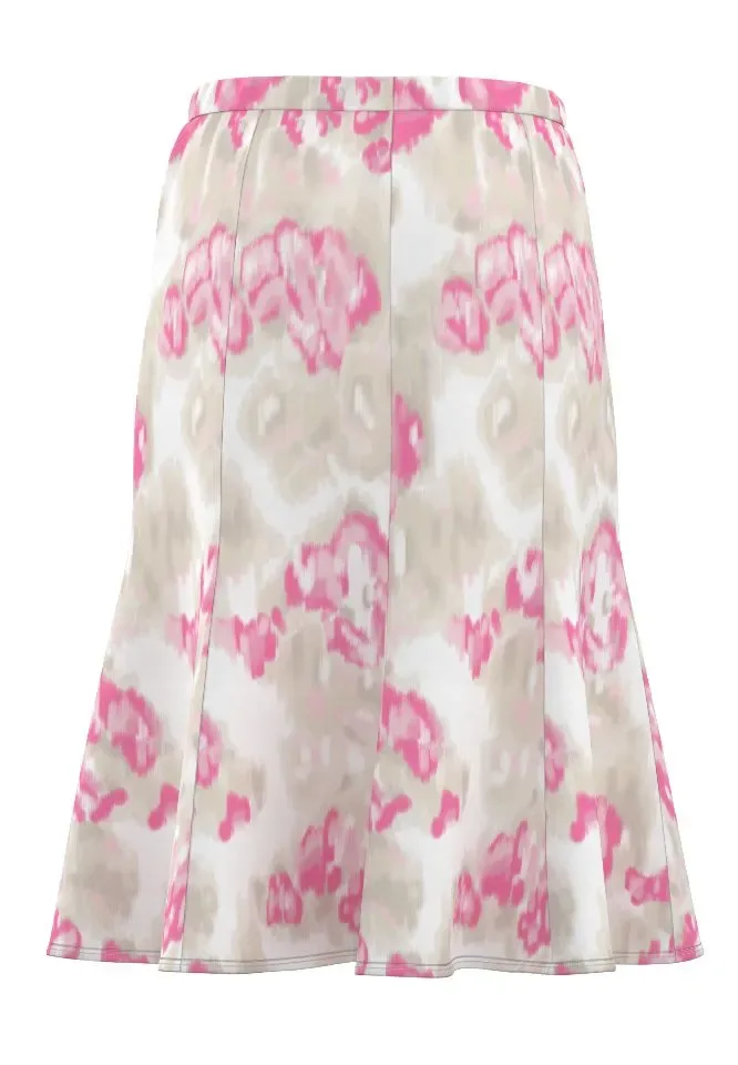 Frank Walder Rok: Elastiek, Beige / roze tinten ( WAL.117 )