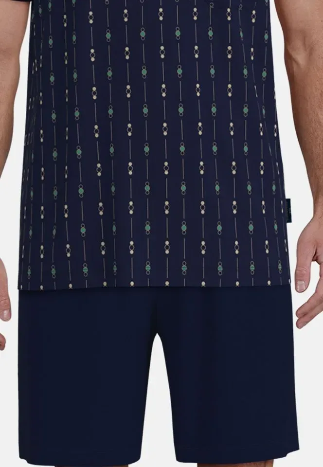 Gotzburg heren pyjama: Blauw, short / korte mouw ( CEC.59 )