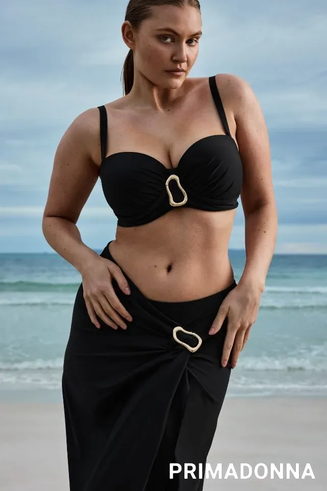 Prima Donna Swim Bikini top: Uvita, Zwart, Balconet model, europese maten ( Strapless mogelijk ( PDO.550 )
