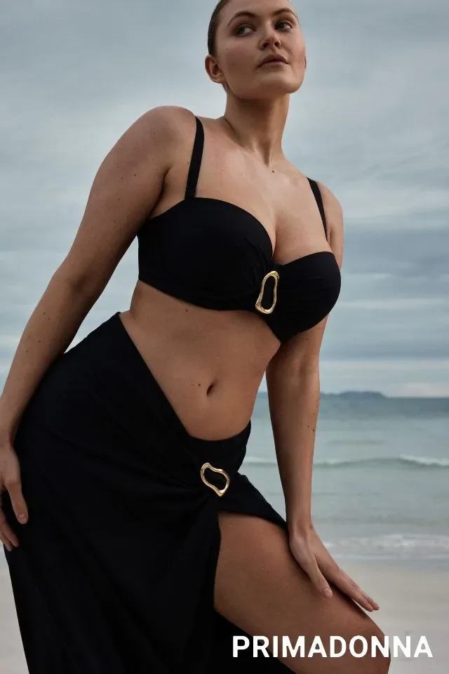 Prima Donna Swim Bikini top: Uvita, Zwart, Balconet model, europese maten ( Strapless mogelijk ( PDO.550 )