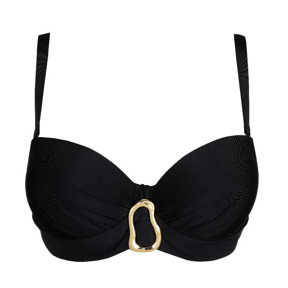 Prima Donna Swim Bikini top: Uvita, Zwart, Balconet model, europese maten ( Strapless mogelijk ( PDO.550 )