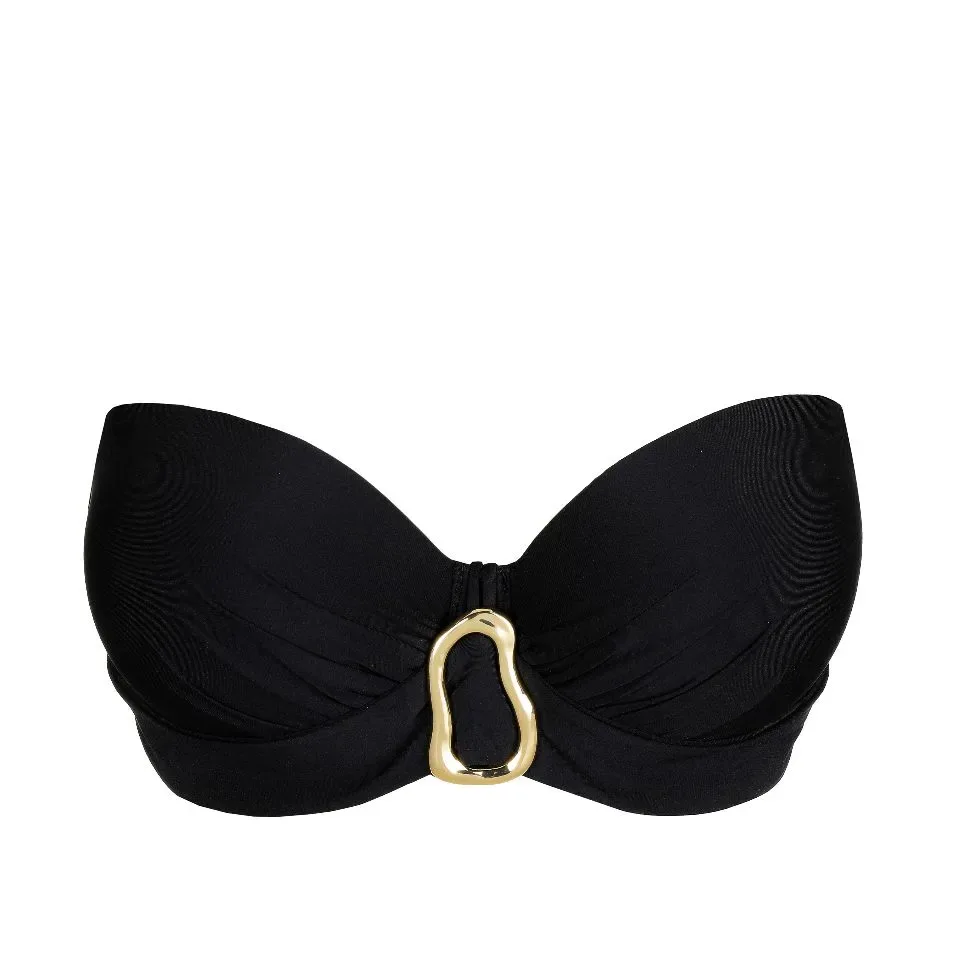 Prima Donna Swim Bikini top: Uvita, Zwart, Balconet model, europese maten ( Strapless mogelijk ( PDO.550 )