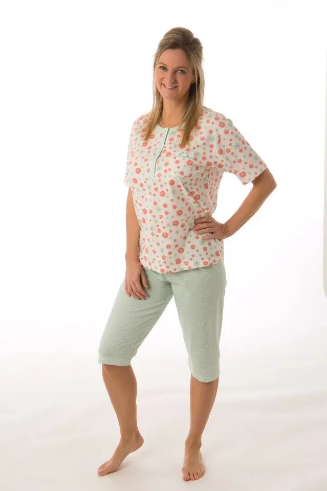 Perlina Dames Pyjama: Babette, Groen ( LINA.129 )