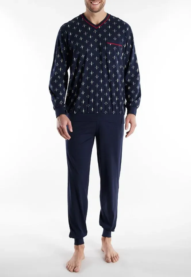 Gotzburg Heren pyjama: Blauw, Lange mouwen ( CEC.60 )