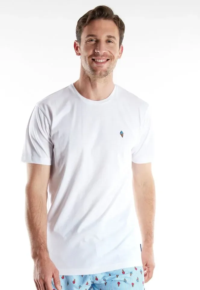 Ceceba T-shirt heren: Wit, Ijsje ( CEC.65 )