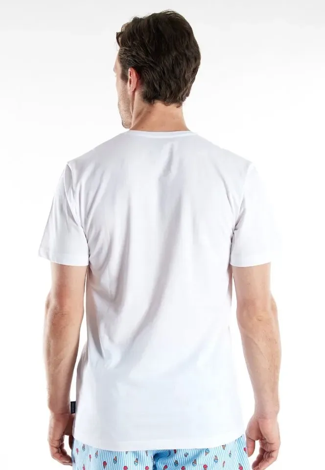 Ceceba T-shirt heren: Wit, Ijsje ( CEC.65 )