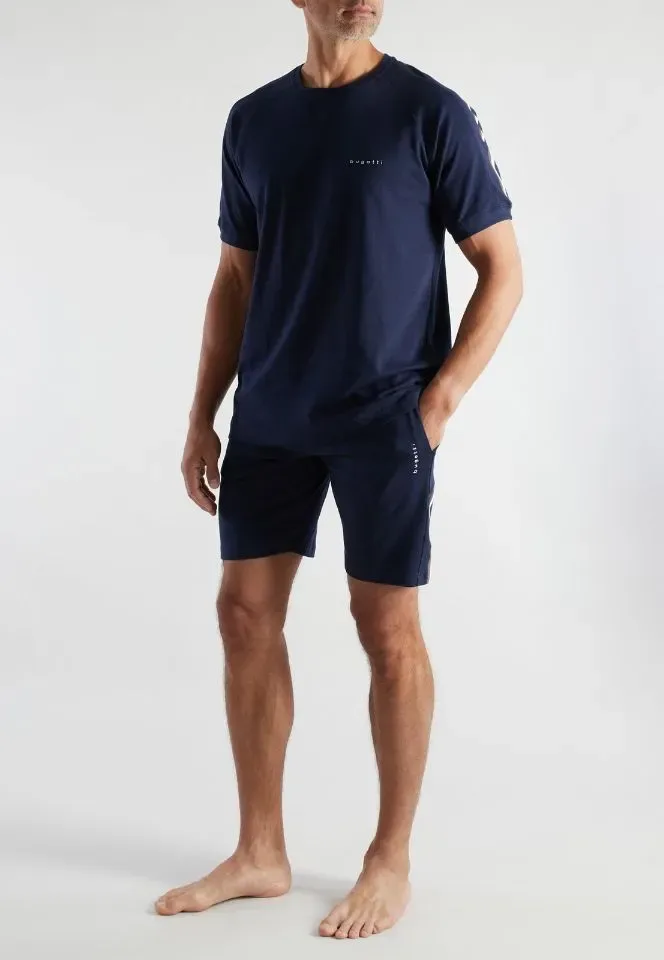 Bugatti Home Wear Heren: Blauw, korte mouw / short ( BUGA.3 )