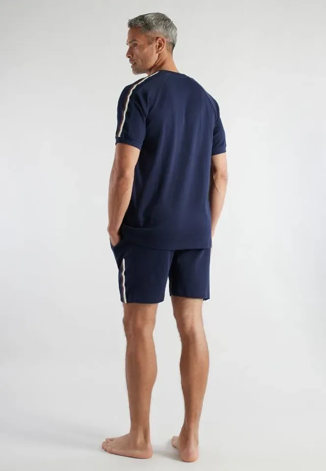Bugatti Home Wear Heren: Blauw, korte mouw / short ( BUGA.3 )