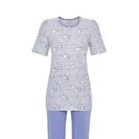 Ringella Dames pyjama: Blauw, korte mouw / capri broek ( RIN.603 )