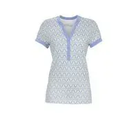 Ringella Bloomy Dames pyjama: Blauw, korte mouw / 7/8 broek ( RIN.604 )