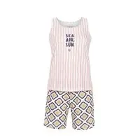 Ringella dames pyjama: Top + short, gestreept ( RIN.608 )