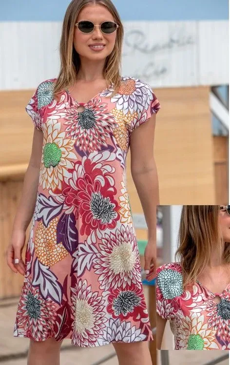Mitjans Zomerkleed: Multicolor, Viscose / Elastan ( MIT.150 )