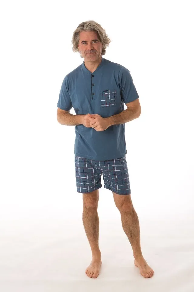 Perlina Pyjama Heren: Scott, Blauw ( LINA.131 )