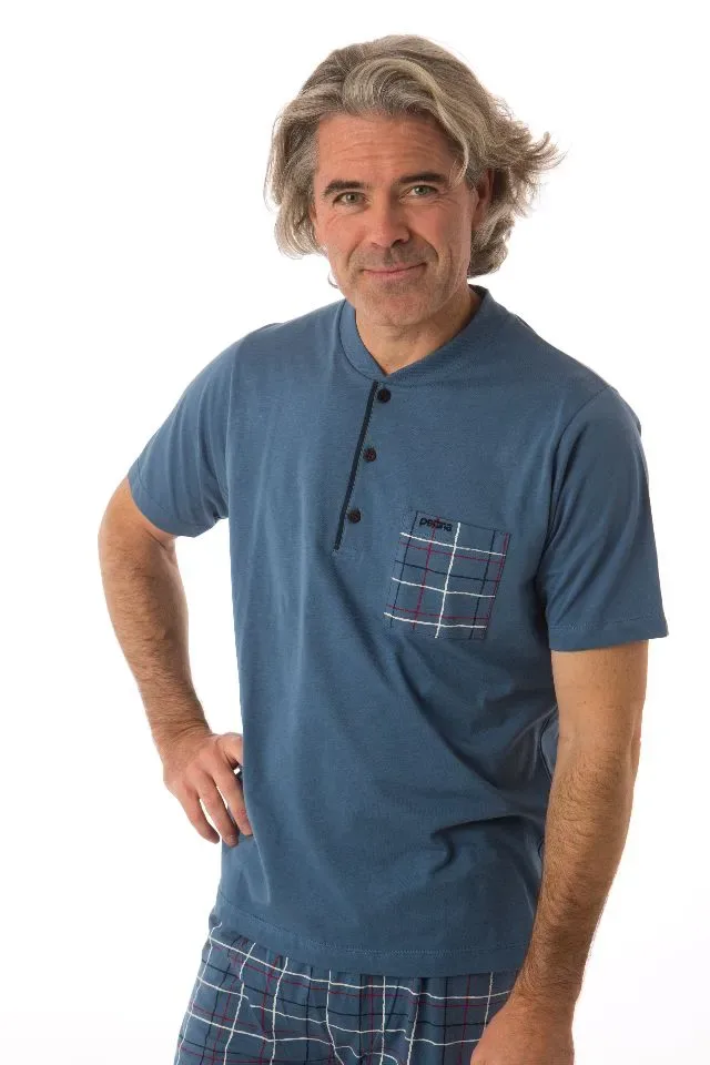 Perlina Pyjama Heren: Scott, Blauw ( LINA.131 )