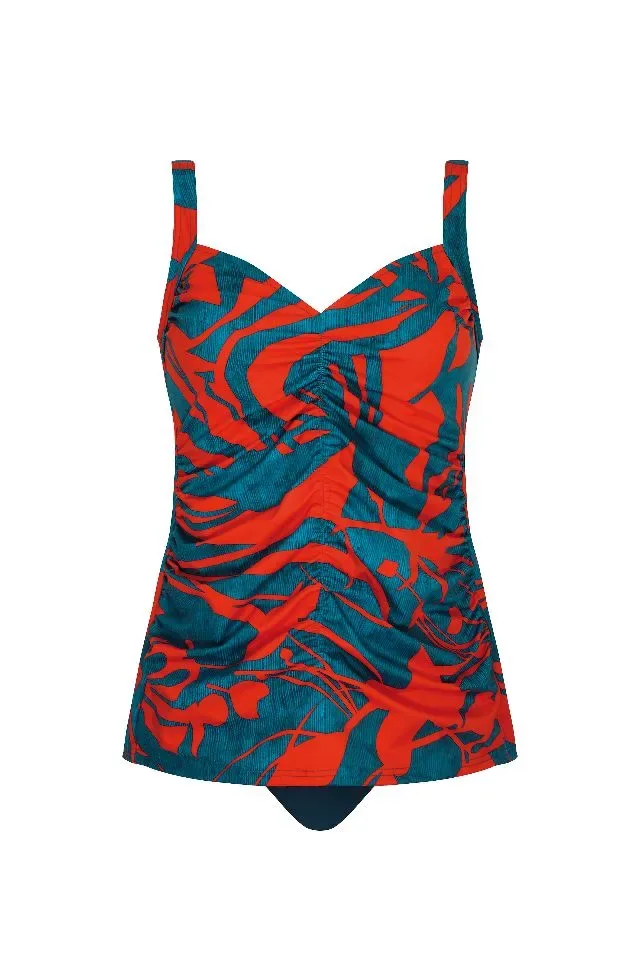 Sunflair Tankini: blauw / rood, hoge slip ( SUNF.234 )