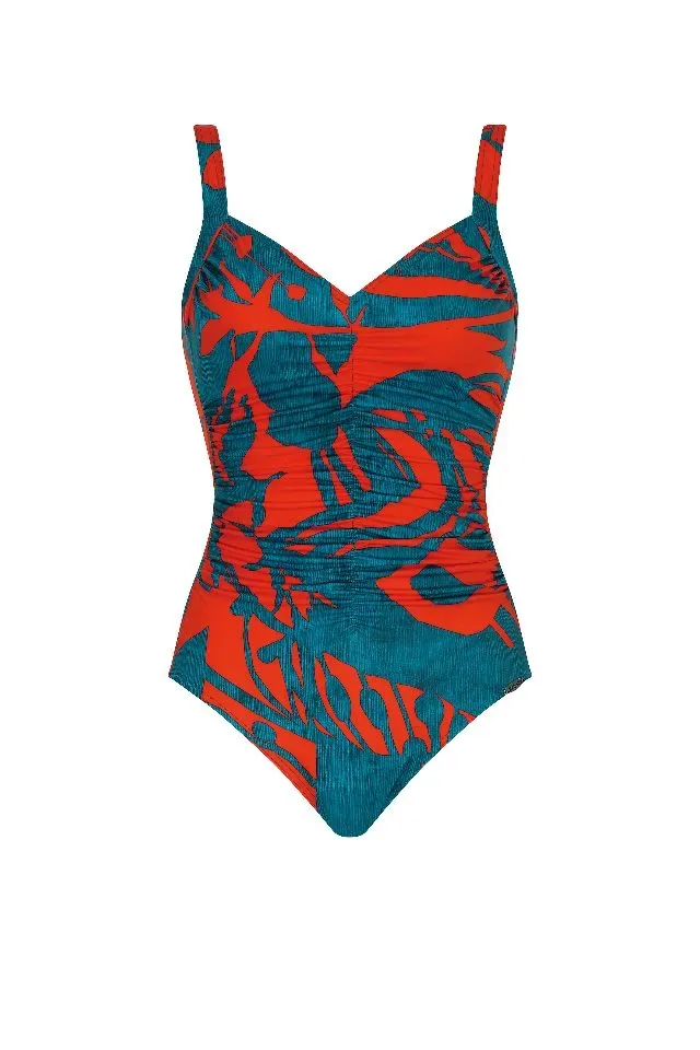 Sunflair Badpak: blauw / rood, V hals ( SUNF.239 )