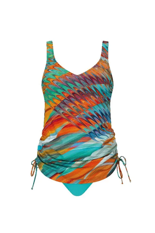 Sunflair Tankini: V Hals, Multicolor, hoge slip ( sUNF.235 )