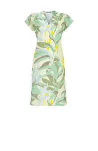 Ringella nachthemd dames: korte mouw, groen, V-hals ( RIN.622 )