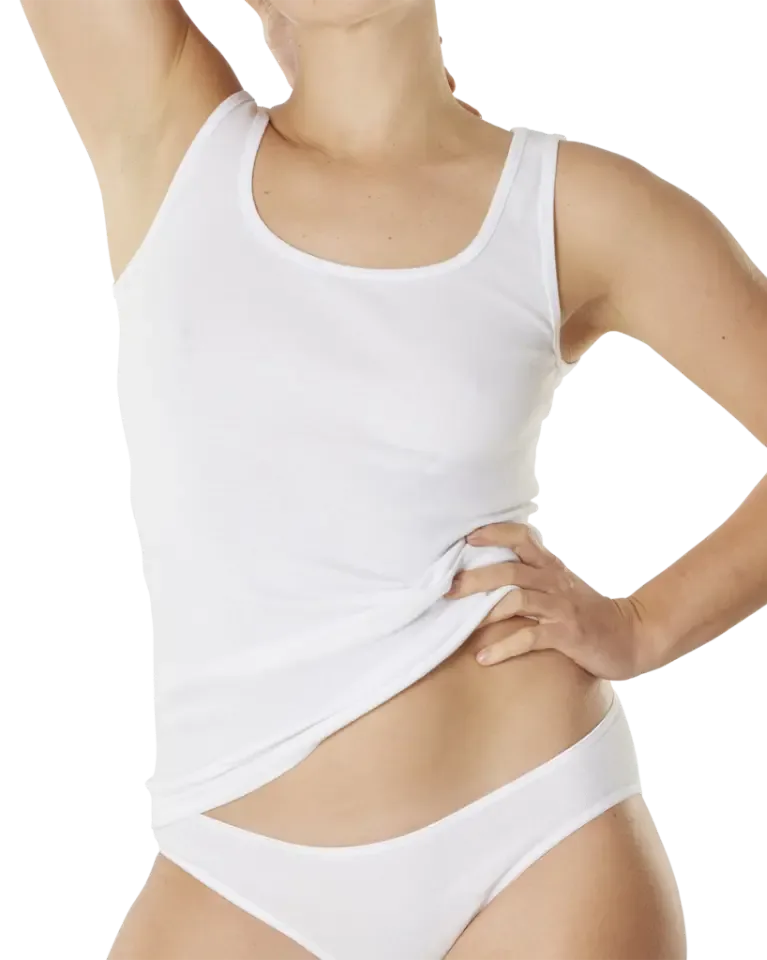Dulcia onderhemd dames: Effen wit ( basis model ) ( DUL.30 )