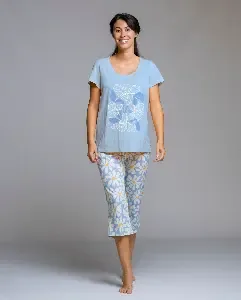 Dames pyjama: Blauw, Kuitbroek ( EGA.533 )
