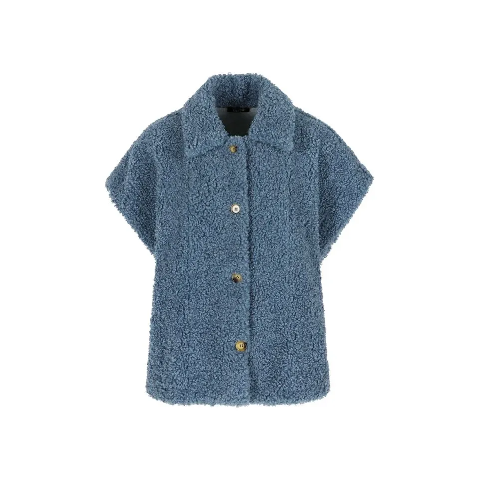 Punto One mouwloze gilet: Jolie, Blauw, teddy stof ( ONE.94 )