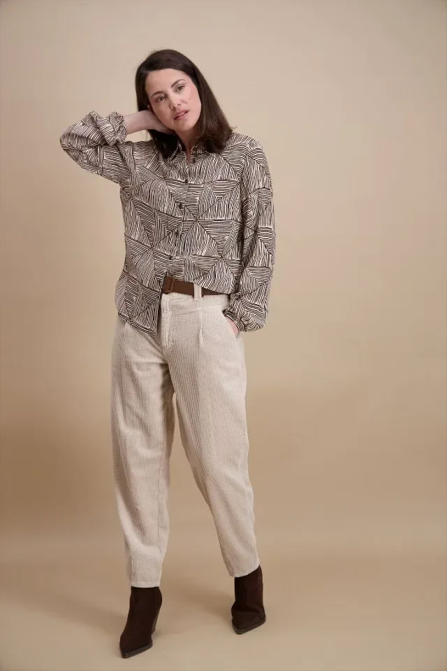 Signe Nature Bloes: Doorknoop model, Bruin / Beige ( Signe.1405 )