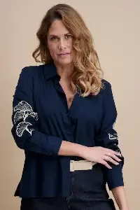 Signe Nature Bloes: Doorknoop model, Blauw Ecru ( Signe.1419 )