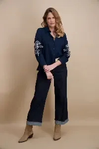 Signe Nature Bloes: Doorknoop model, Blauw Ecru ( Signe.1419 )
