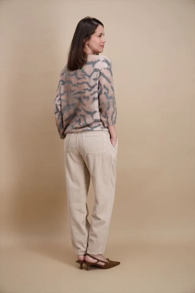 Signe Nature Dames trui: Grijs / Beige ( Signe.1400 )